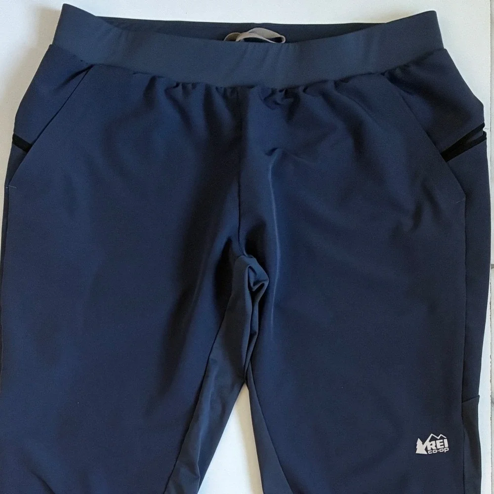 REI Co-op Mens Swiftland Running Pants Blue Tapered Technical Joggers Large